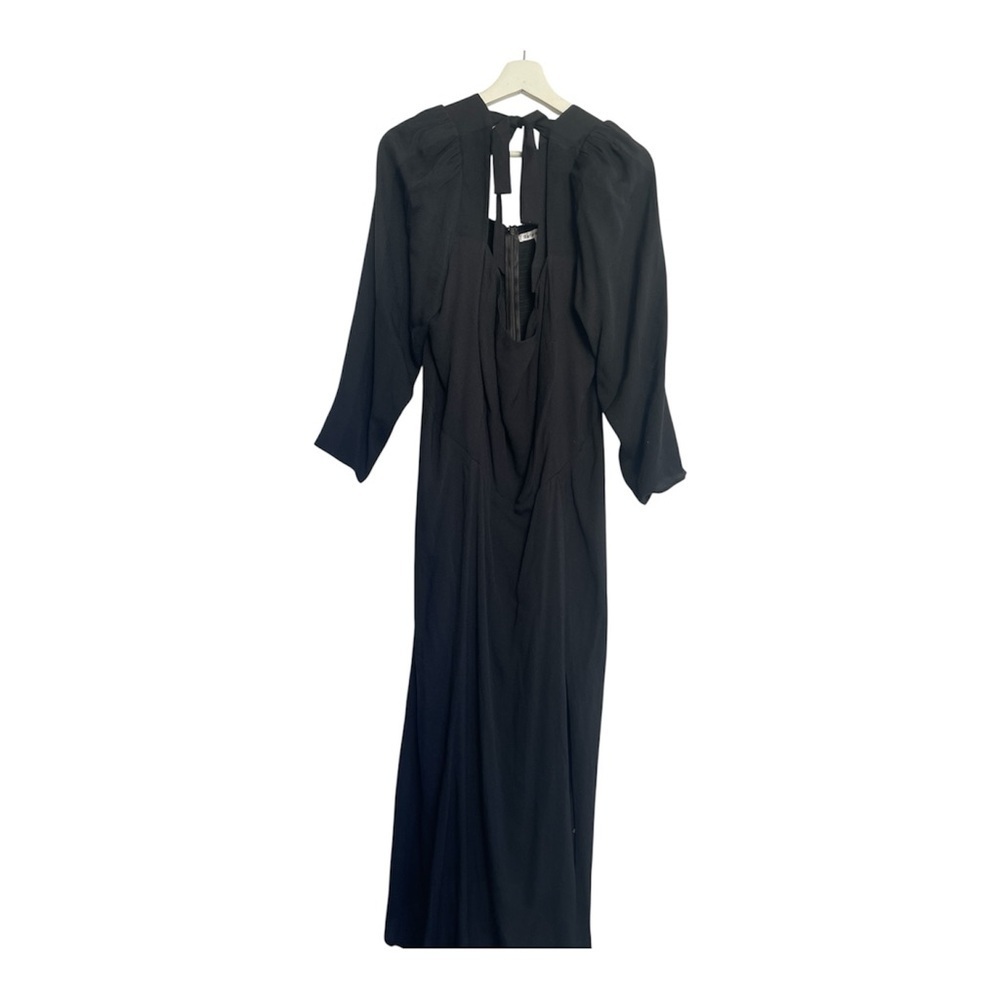 Reformation Long Sleeve Maxi Dress Romantic Tie Back Gown Minimalist size 18